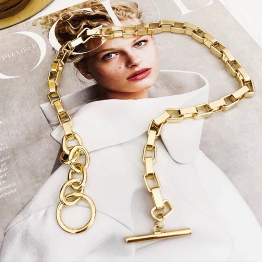 NEW 18K YELLOW GOLD CHUNKY CHAIN NECKLACE, NICE NECKLACE, CUTE NECKLACE - Picture 4 of 7